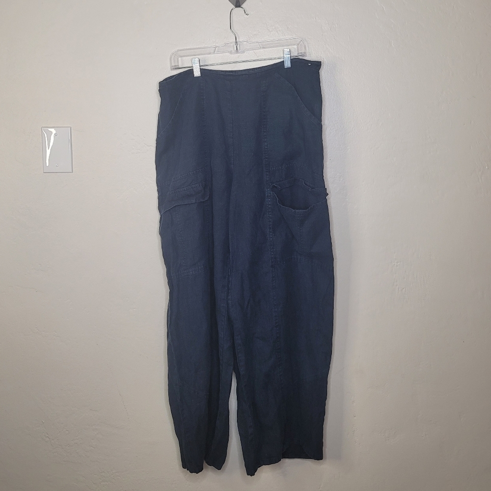 Flax linen cargo pants